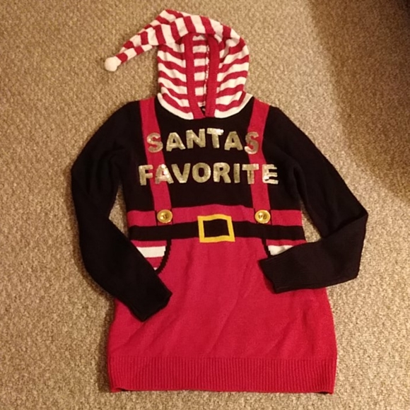 No Boundaries Sweaters - Santa's Favorite Christmas Tunic Sweater Junior M